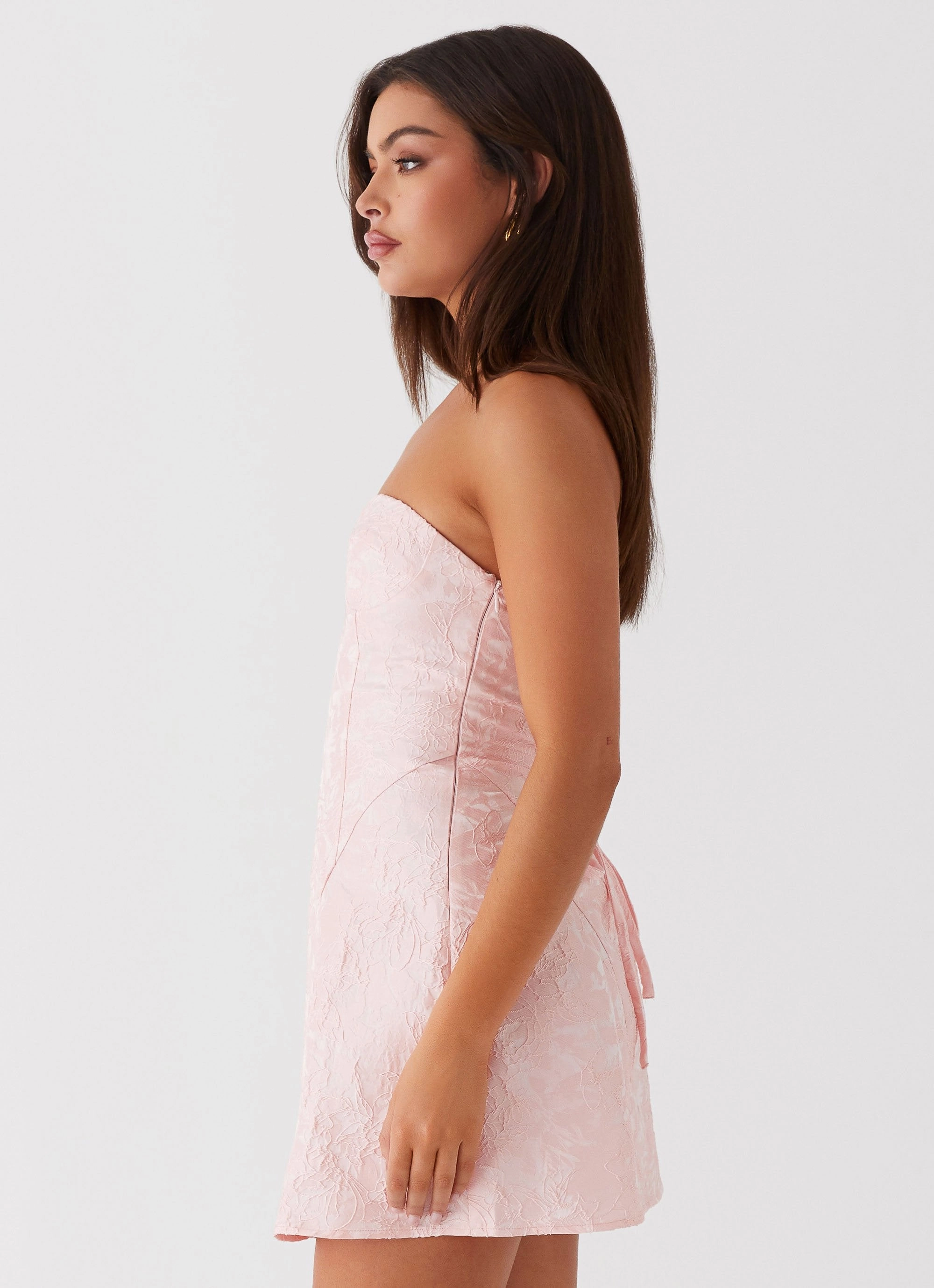So Stylish Mini Dress - Pink Crinkle Effect