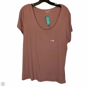 Top Short Sleeve Basic By Maurices In Tan, Size: Xxl High-Quality Fabric Stretch Wear