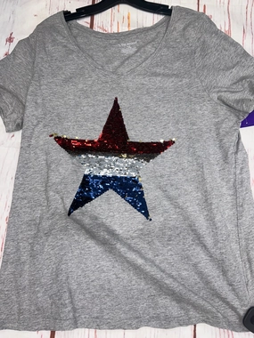 Grey Top Short Sleeve Basic Lane Bryant, Size 1x Lightweight Weave Moisture Wicking Fabric