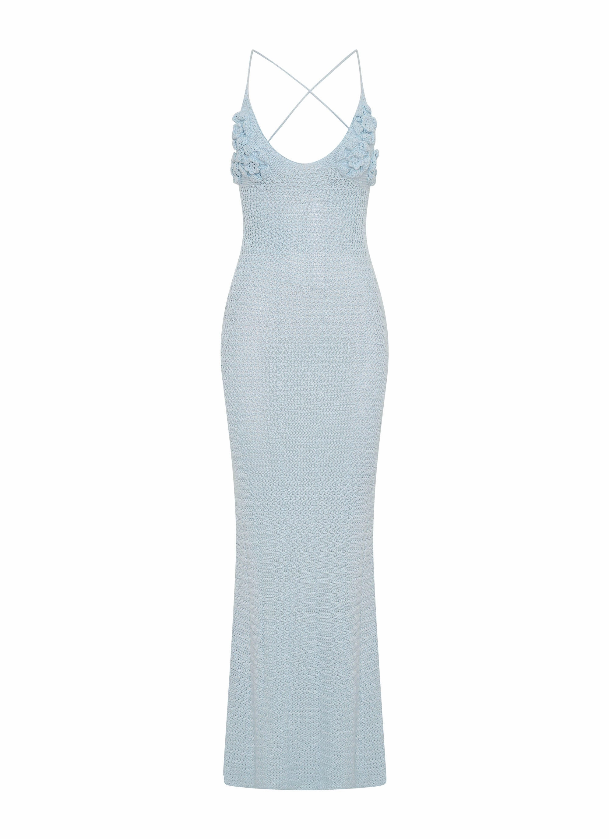 Dew Tone Fresh Energy Zara Rose Crochet Maxi Dress - Blue