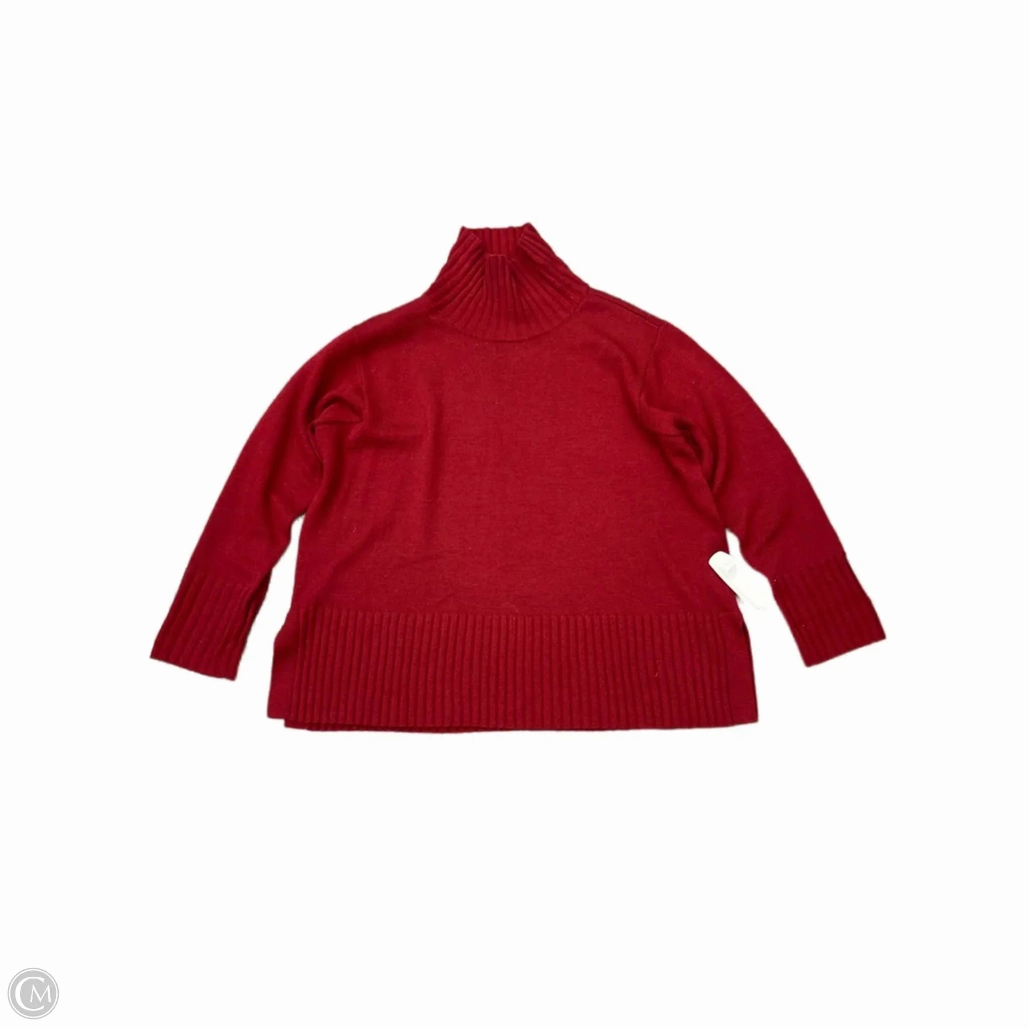 Winter Wear Essentials Snug Fit Knit Sweater Designer By Eileen Fisher In Red, Size: Sp