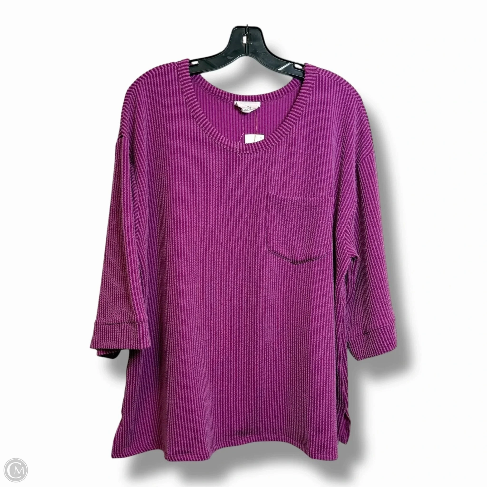 Sustainable OekoTexCertified Top Short Sleeve Basic By Andree By Unit In Purple, Size: Xl