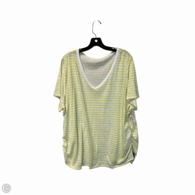 Essential Comfort Top Short Sleeve Basic By Lane Bryant In White & Yellow, Size: 2x