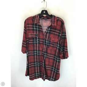 Top Short Sleeve By Clothes Mentor In Plaid Pattern, Size: 2x Comfy Layer Wear