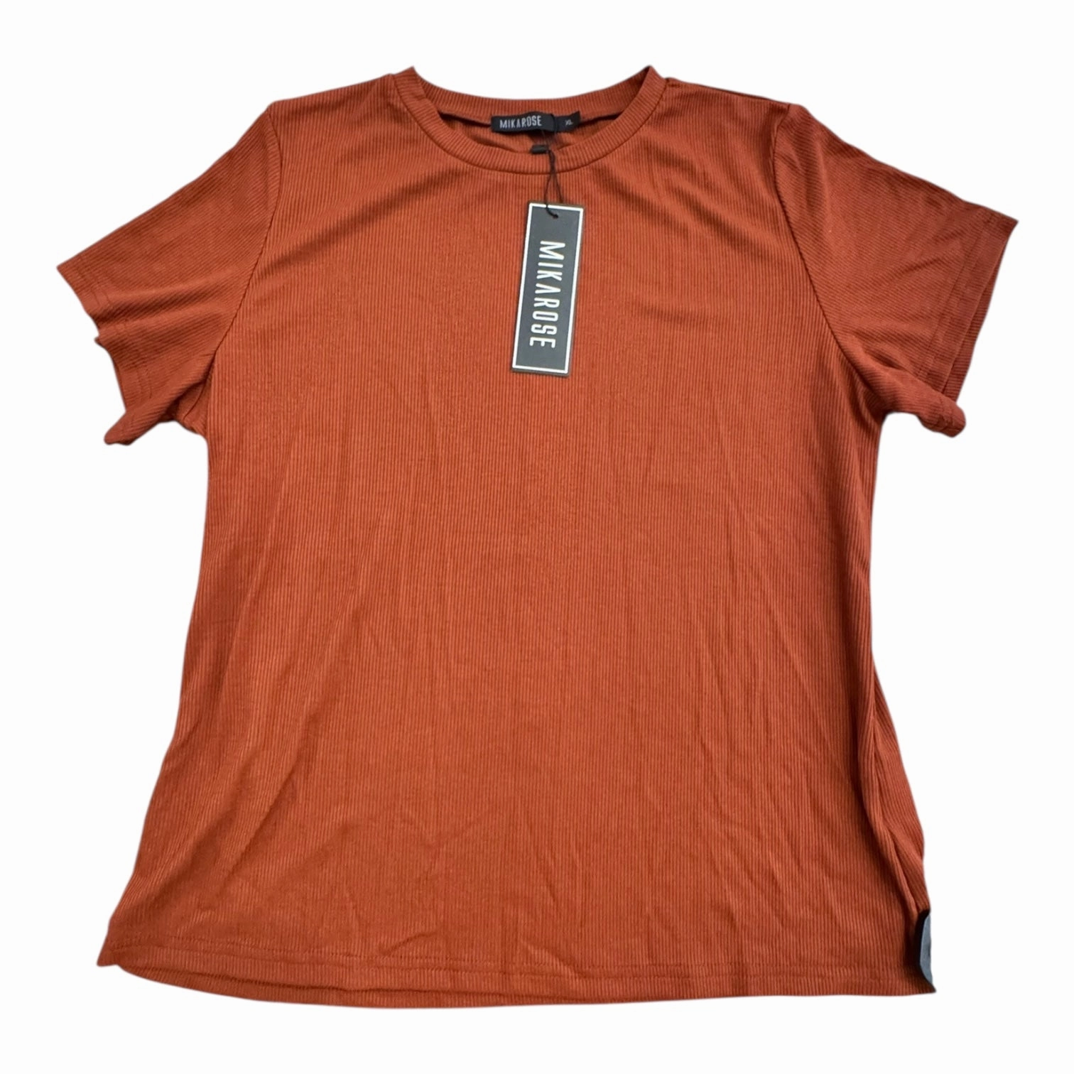 Smooth Flatlock Stitching Comfy Design Wear Top Ss By MIKAROSE In Brown, Size:Xl