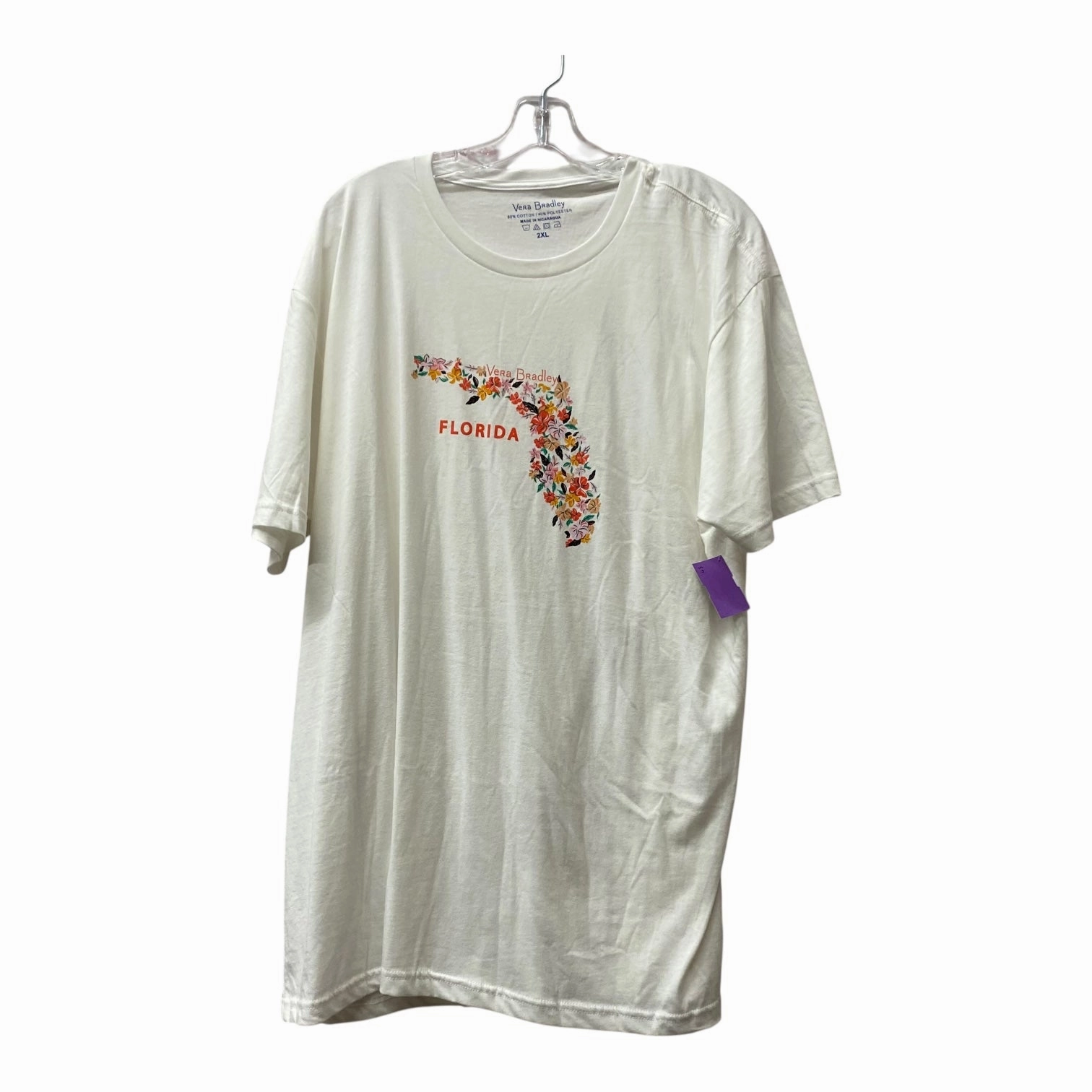 Top Ss By Vera Bradley In White, Size:2X Soft Base UV protected