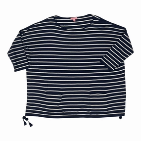 Sweater Designer By Lilly Pulitzer In Blue & White, Size:Xl Stretch Fit casual knitwear