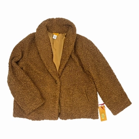 Coat Faux Fur & Sherpa By Ruby Rd In Brown, Size:L LaserCut Vents