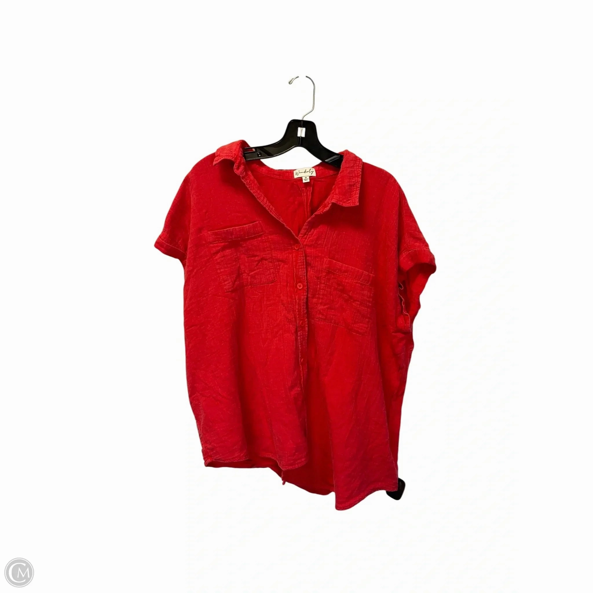 Top Short Sleeve By Wonderly In Red, Size: 1x Trendy Basics