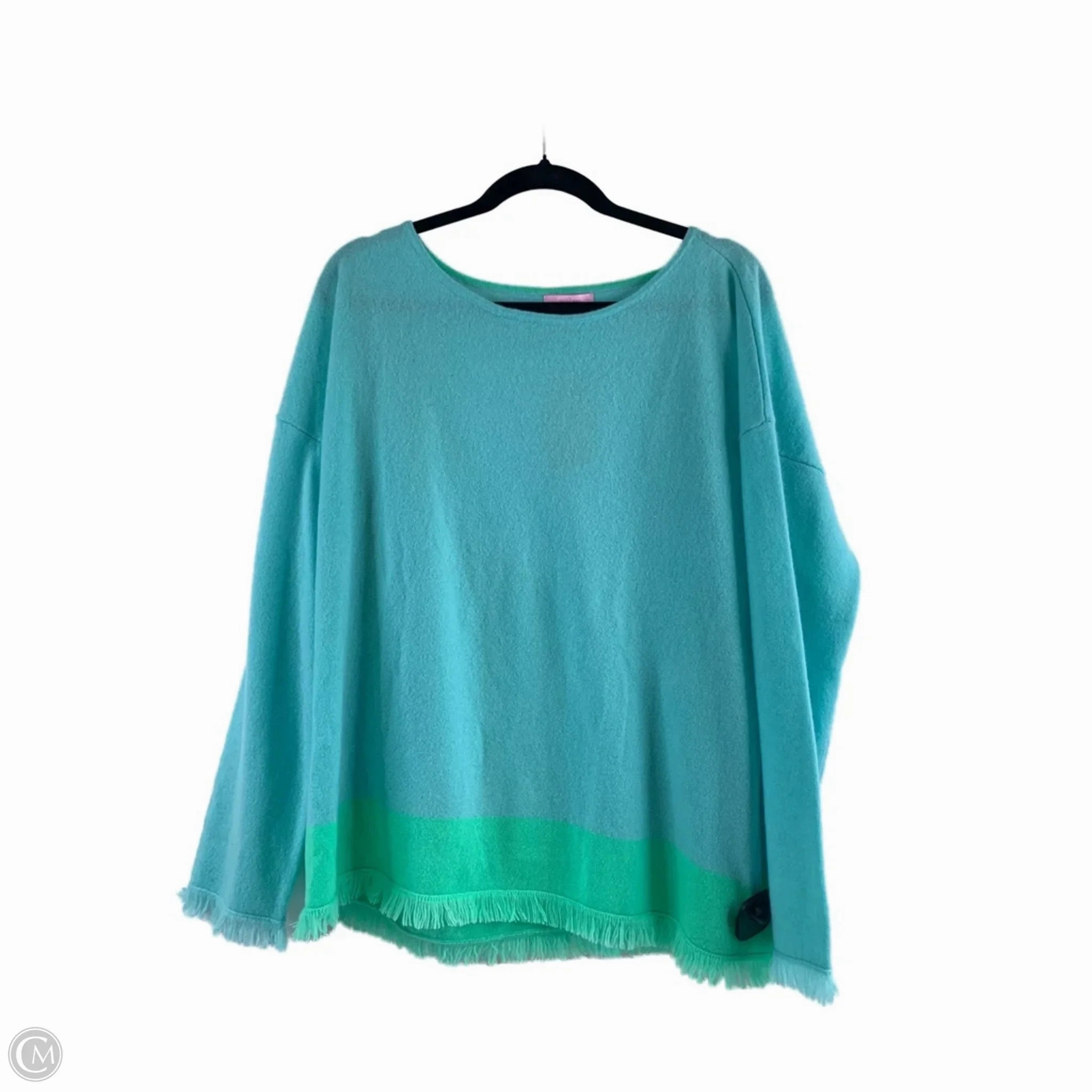 Bias Cut Hem Details Stretch Comfort Sweater Designer By Lilly Pulitzer In Aqua, Size: Xl