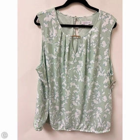 Top Short Sleeve By Liz Claiborne In Green, Size: 2x PreShrunkCotton SoftenedTexturedWeave
