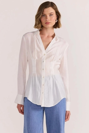 SeamlessConstruction Amara White Pintuck Shirt