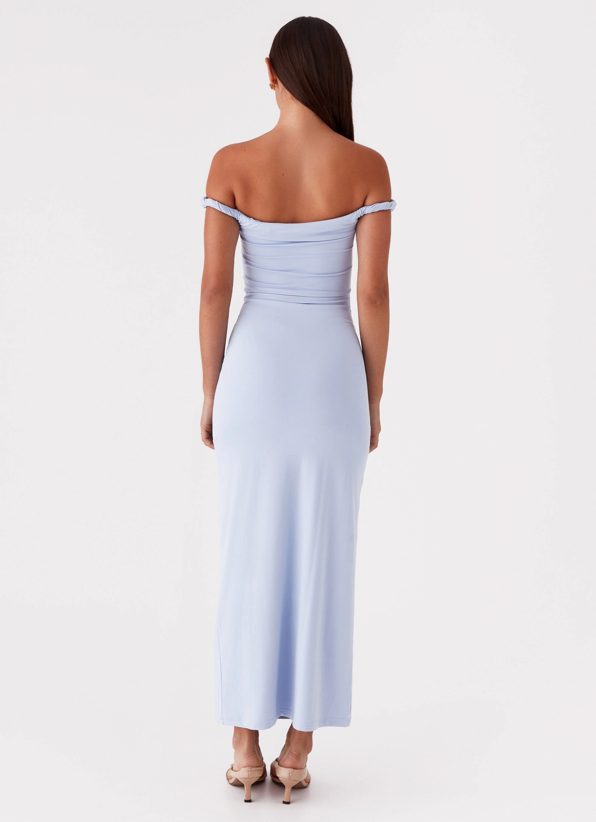 Travel Option Arabella Twist Shoulder Maxi Dress - Blue