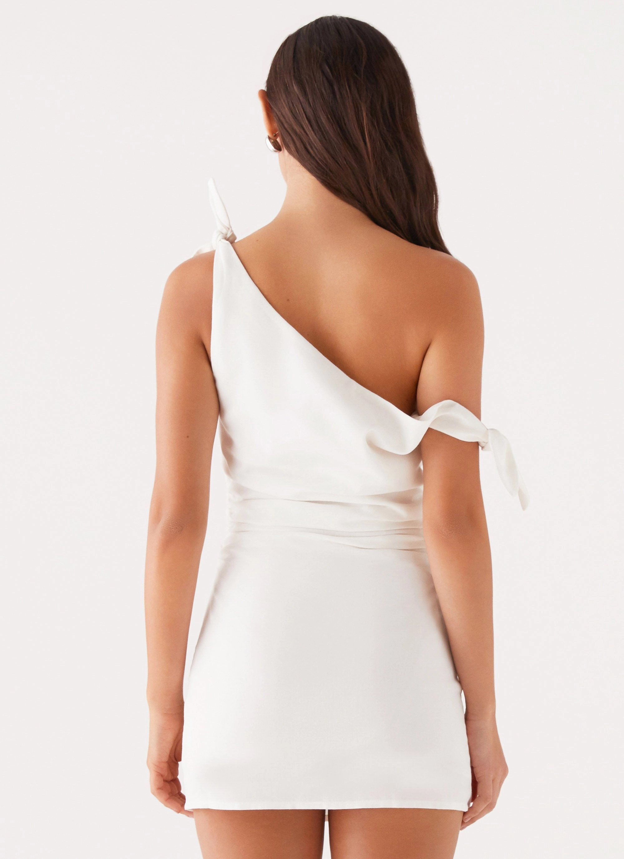 Amazonia Linen Mini Dress - White Elegant Charm