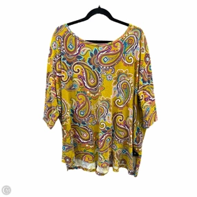 Top Short Sleeve By Terra & Sky In Yellow, Size: 3x Cozy Vibes NonRestrictiveCut