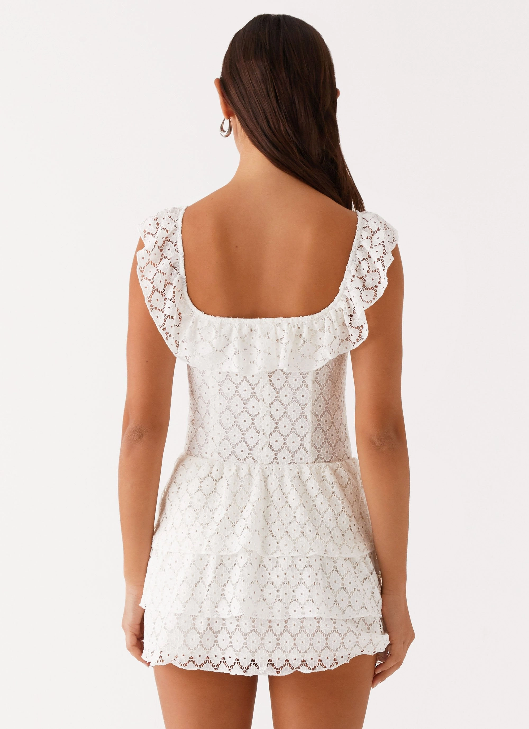 Paradise Dreams Corset Mini Dress - White Square Neck Soft Layering