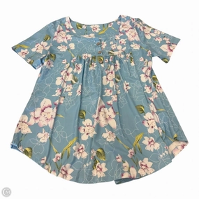 Top Short Sleeve Basic By Clothes Mentor In Floral Print, Size: 2x polo neck Low Impact Dye