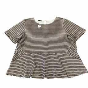 Organic Cotton Blend Casual Look Wear Top Short Sleeve By Talbots In Striped Pattern, Size: 2x