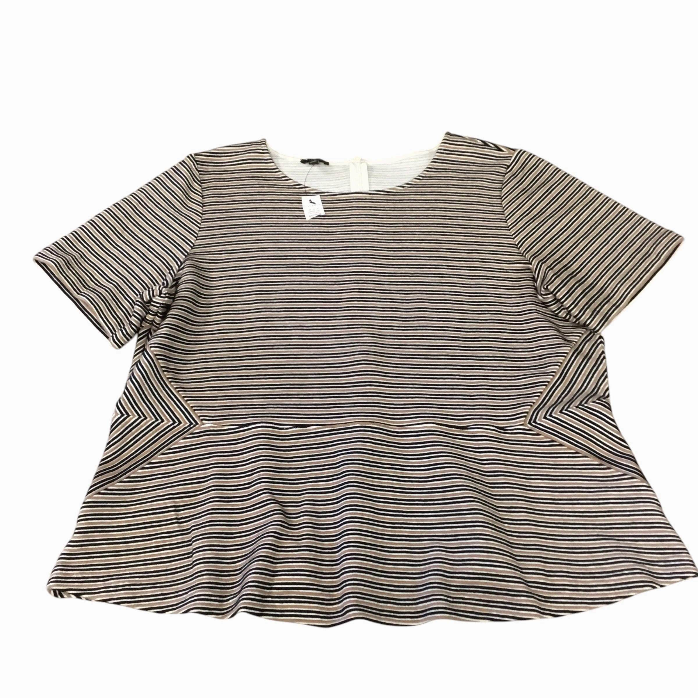 Organic Cotton Blend Casual Look Wear Top Short Sleeve By Talbots In Striped Pattern, Size: 2x