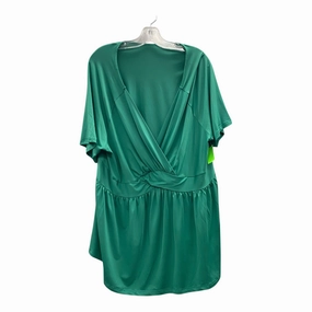 Minimal Layers Top Ss  In Green, Size:4X