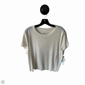 MultipurposeCuffs sequined details Top Short Sleeve By Clothes Mentor In Cream, Size: 2x