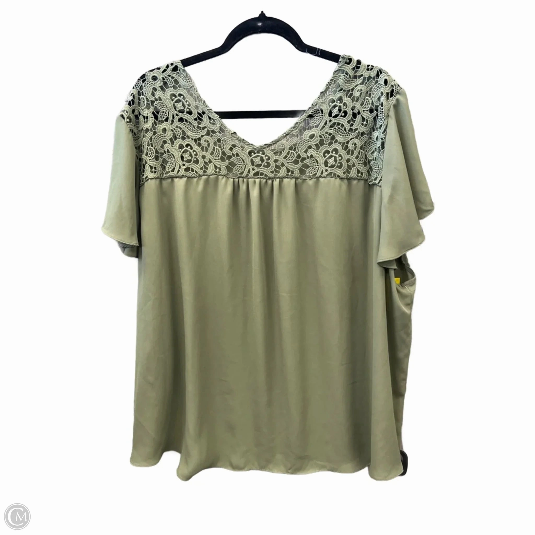 Casual Must-Have Relaxed Look Top Short Sleeve By Clothes Mentor In Green, Size: 3x
