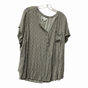 Top Ss By Liz Claiborne In Brown & Grey, Size:3X Layering Comfort Wear
