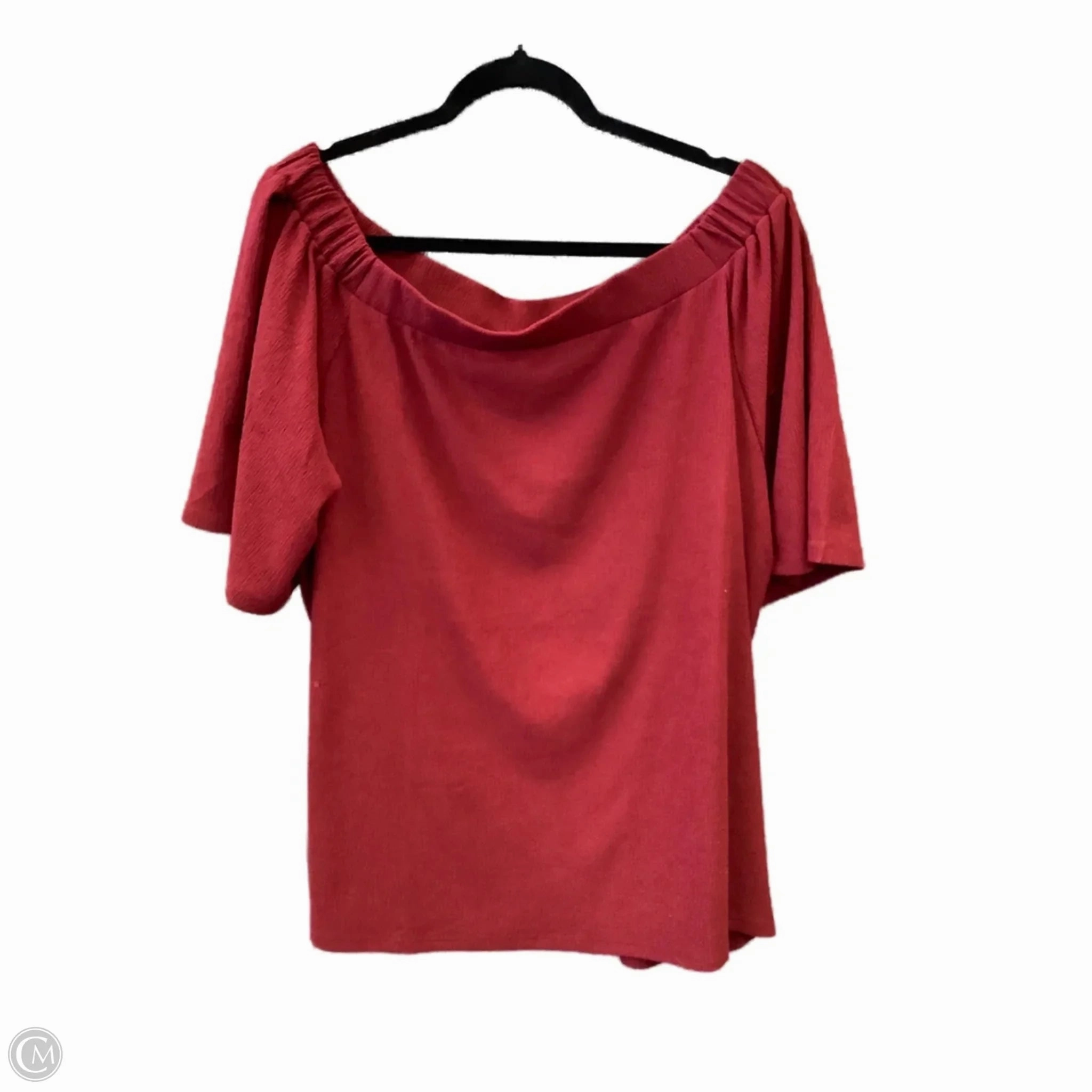 Top Short Sleeve By Cato In Red, Size: 1x Comfy Stretch Fit Casual Chic Look