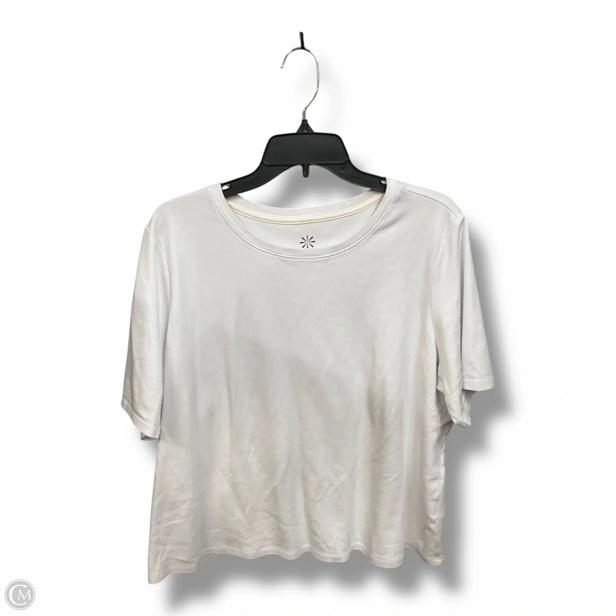 Top Short Sleeve Basic By Isaac Mizrahi Live Qvc In White, Size: 1x Casual Fit