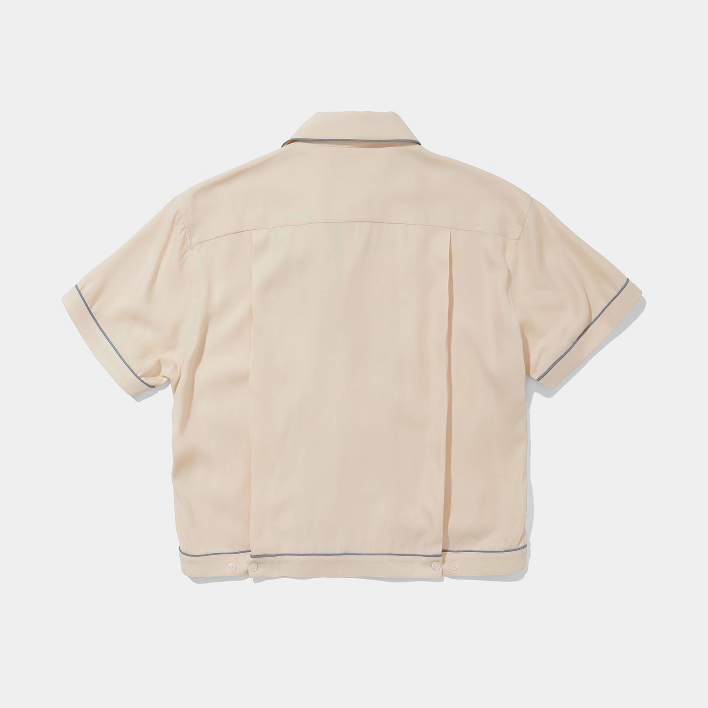 Piped Bowling Blouson Cream wrinkle free