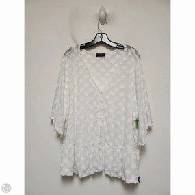 Top Short Sleeve Basic By Lane Bryant In White, Size: 4x Colorfast Dye Ribbed Neckline