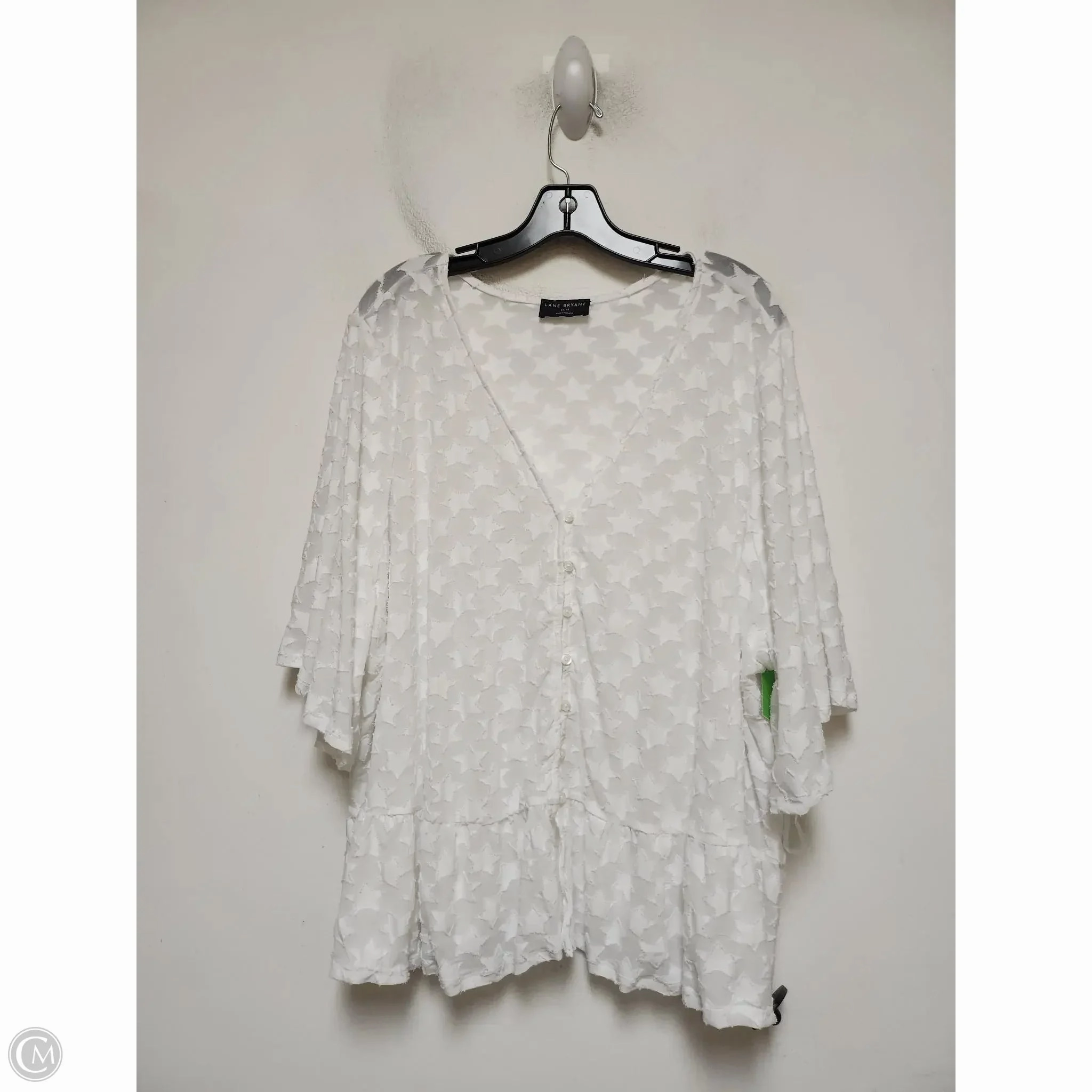 Top Short Sleeve Basic By Lane Bryant In White, Size: 4x Colorfast Dye Ribbed Neckline