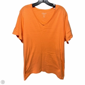 Top Short Sleeve Basic By Croft And Barrow In Orange, Size: 3x Timeless Fashion Soft Brushed Finish
