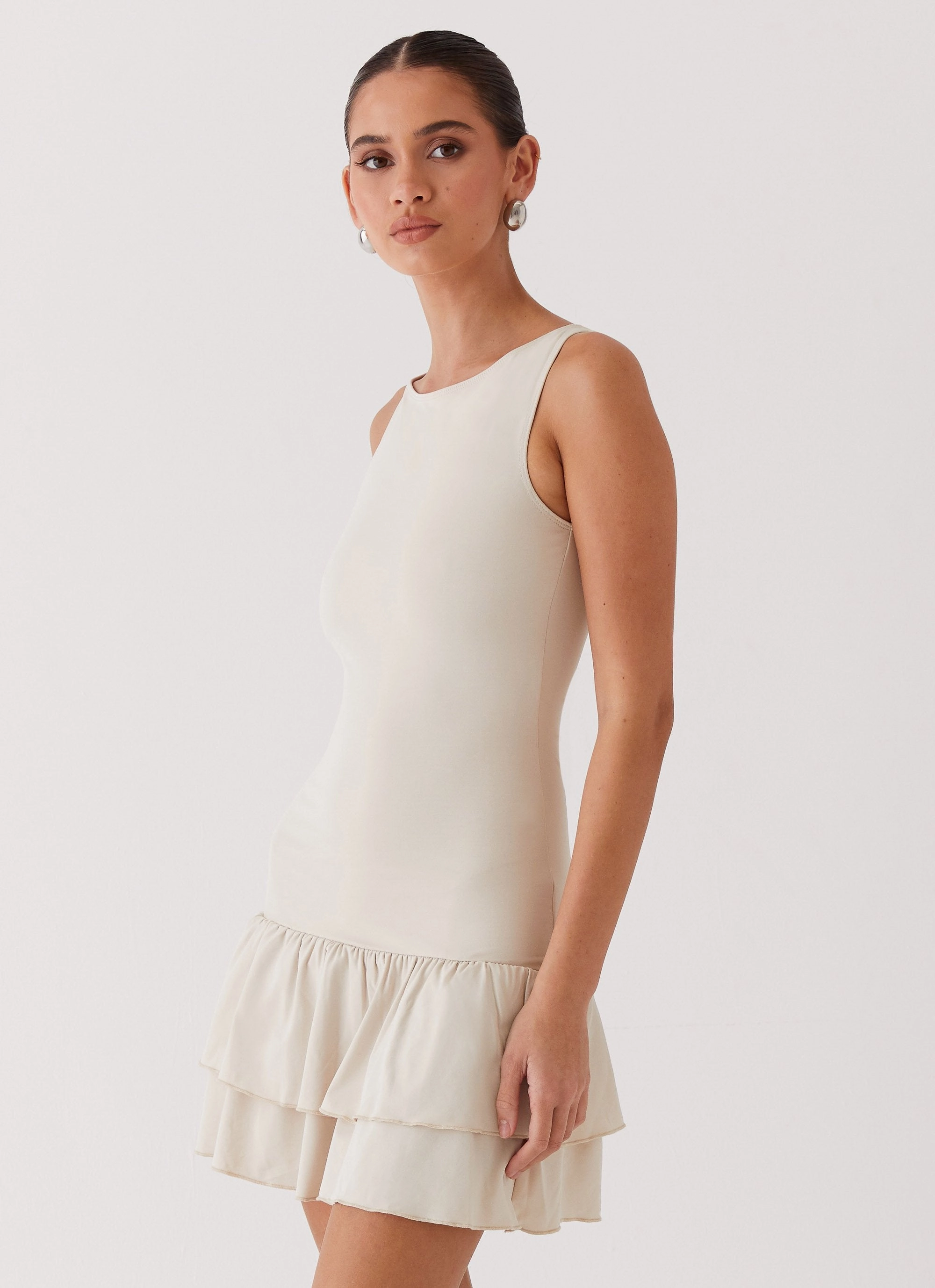 Delicate Mood Rhiannon Frill Mini Dress - Ivory