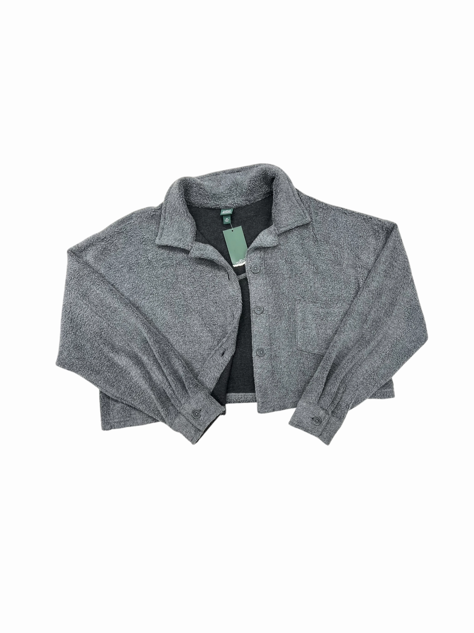 Jacket Shirt By Wild Fable In Grey, Size: Xs Stand Collar