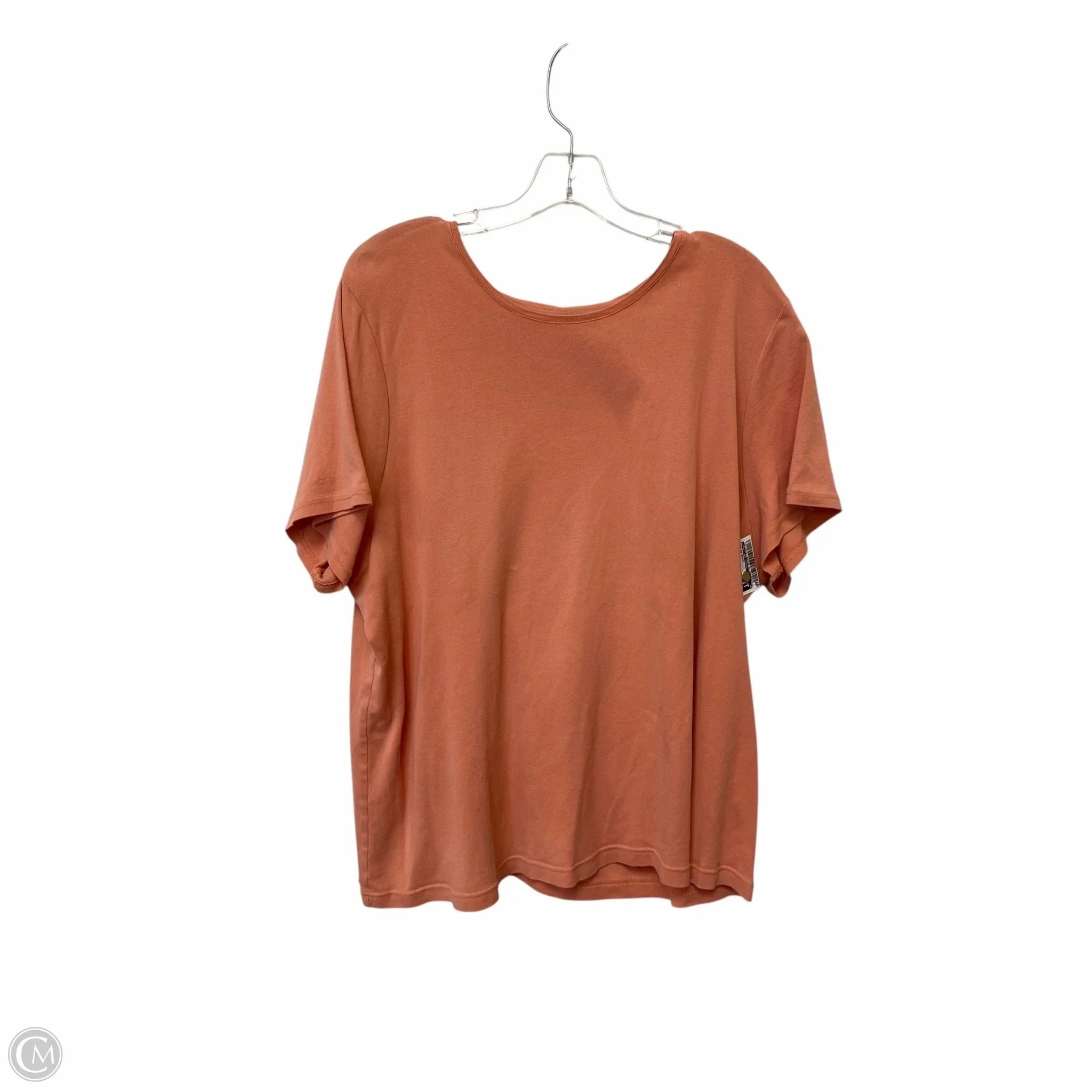 BreathableMeshLining UV Protective Coating Top Short Sleeve Basic By Croft And Barrow In Pink, Size: 2x