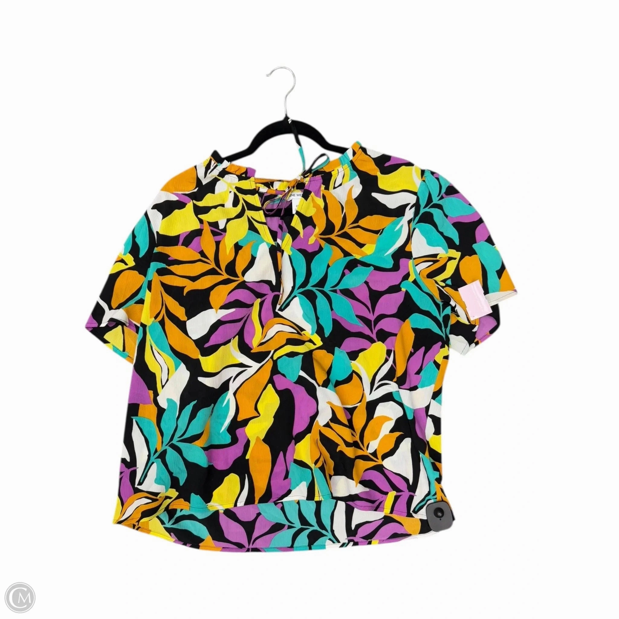 Skin Friendly Blends Top Short Sleeve By Nine West In Multi-colored, Size: Xl