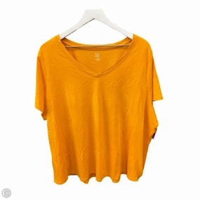 All-Day Wear Basic Wear Top Short Sleeve Basic By Falls Creek In Yellow, Size: 3x