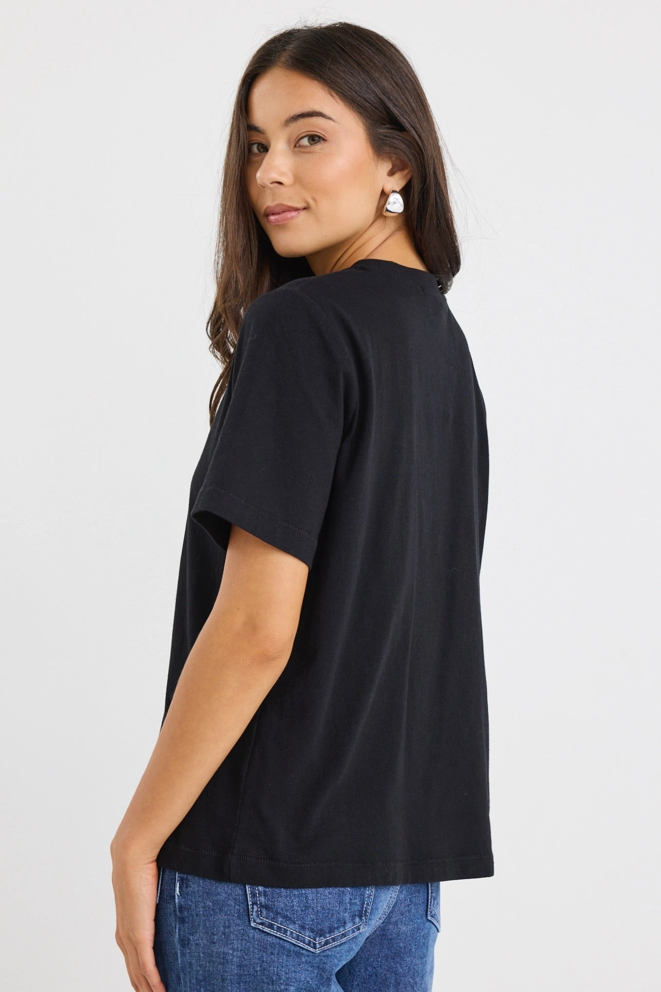 FadeResistantTechnology Street Black Crew Neck Short Sleeved Boxy SS Tee
