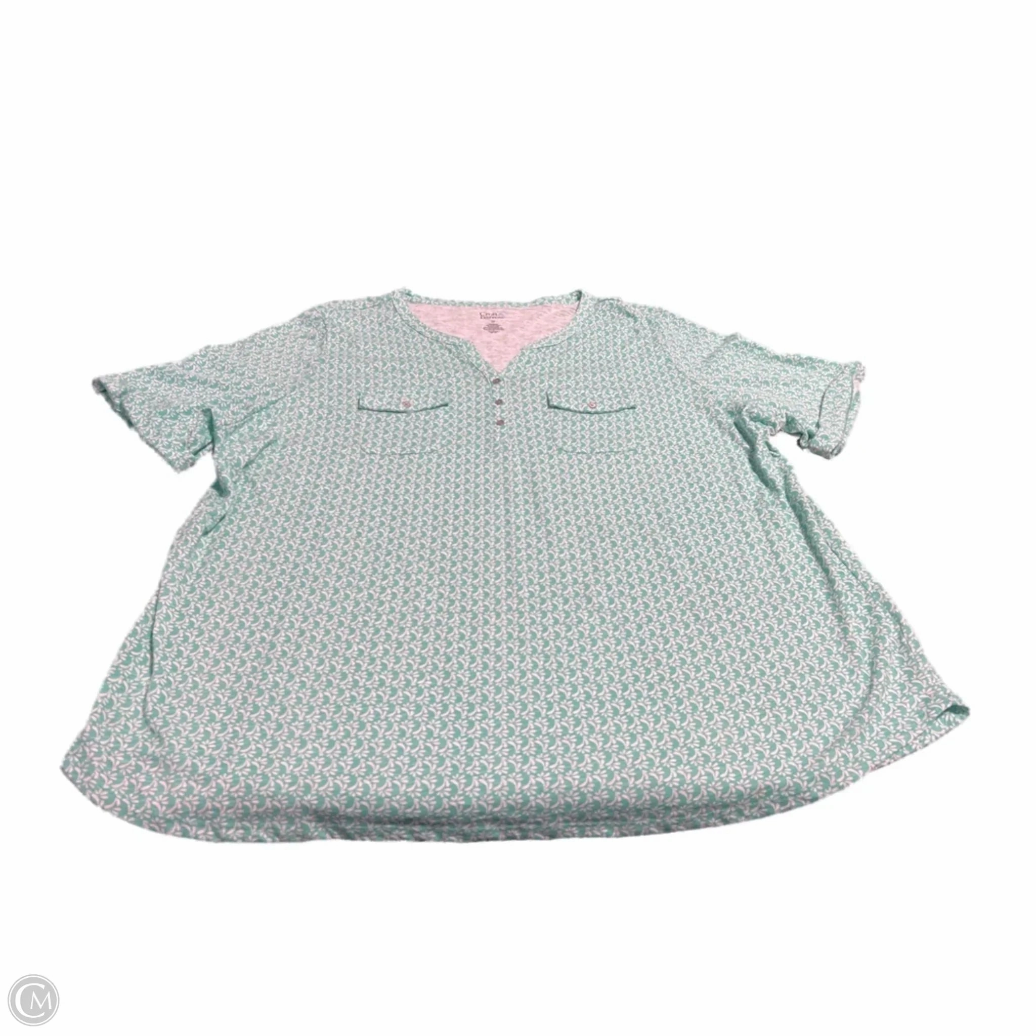 Top Short Sleeve Basic By Croft And Barrow In Aqua, Size: 3x Outdoor Leisure