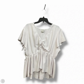Wrinkle Resistant Texture Seasonal Staple Top Short Sleeve By Cmc In White, Size: 1x