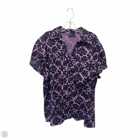 Cozy Comfort Fit Informal charm Top Short Sleeve By Apt 9 In Purple, Size: 3x