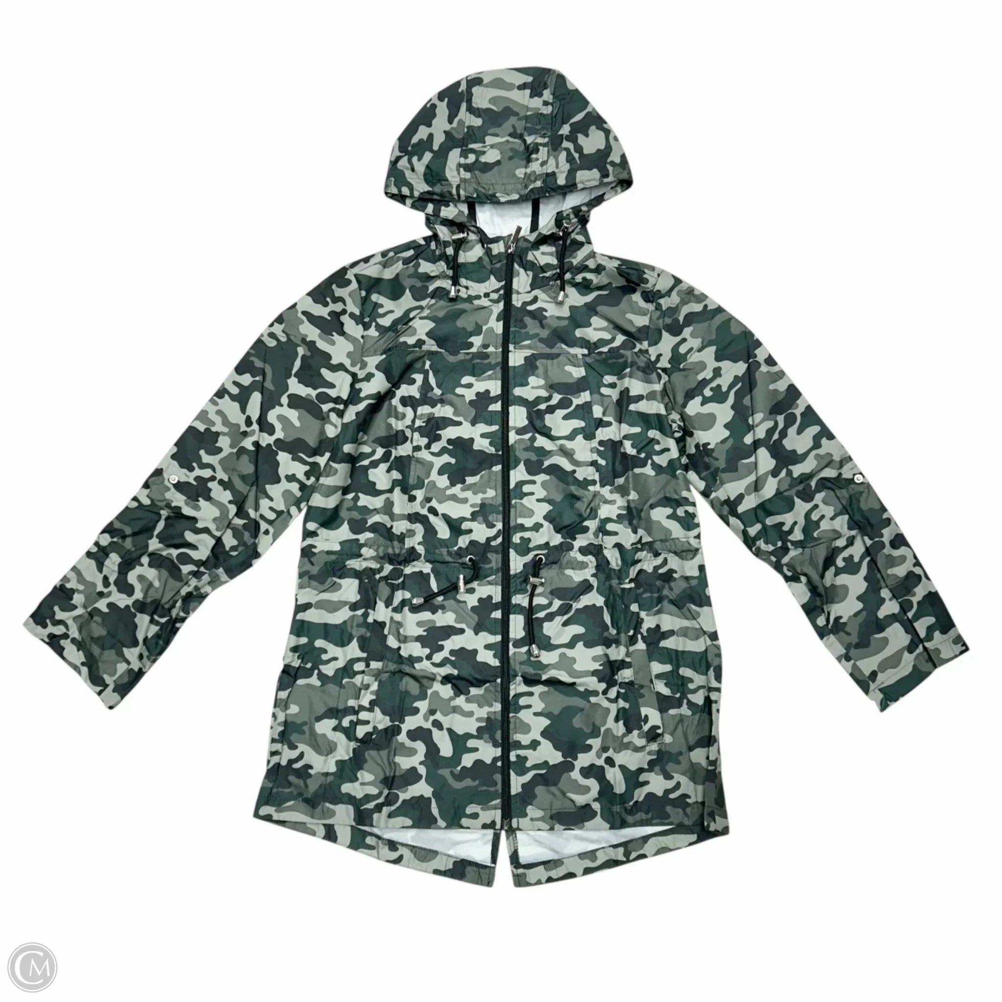 Jacket Windbreaker By Susan Graver In Camouflage Print, Size: Xs InterchangeableLining