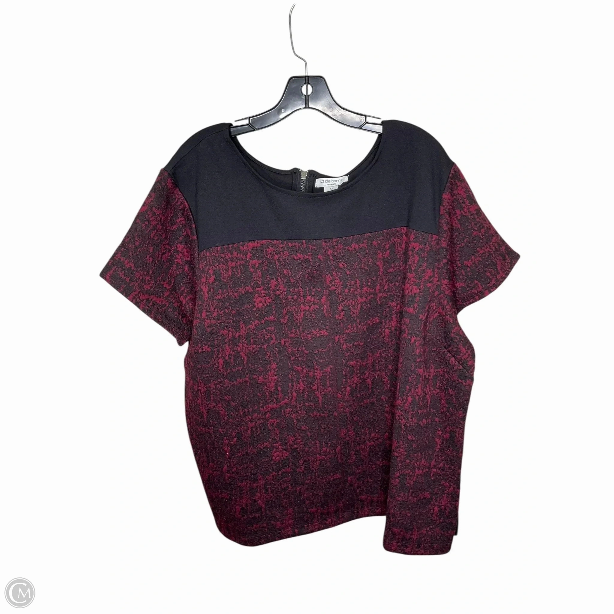 Top Short Sleeve By Liz Claiborne In Black & Purple, Size: 3x Light Outfit