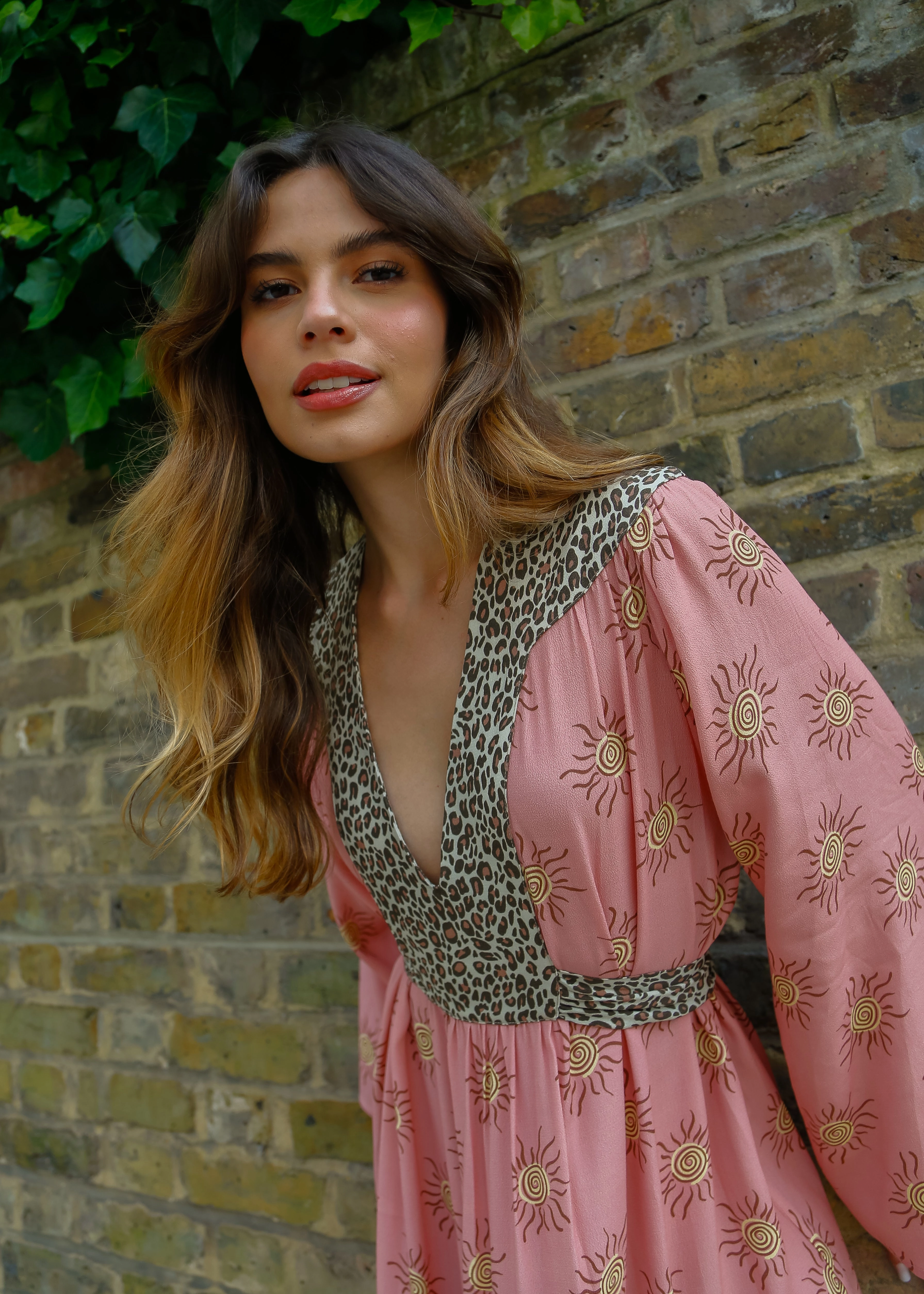 Smart Blend PP Lulu Dress in Wavy Sun Shell Pink/Leo Brown