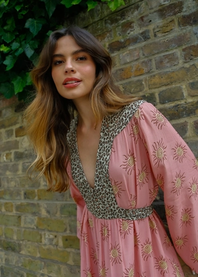 Smart Blend PP Lulu Dress in Wavy Sun Shell Pink/Leo Brown