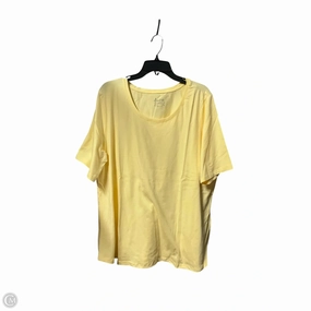 Top Short Sleeve Basic By Denim And Company In Yellow, Size: 1x Sleek And Stylish Summer Ready