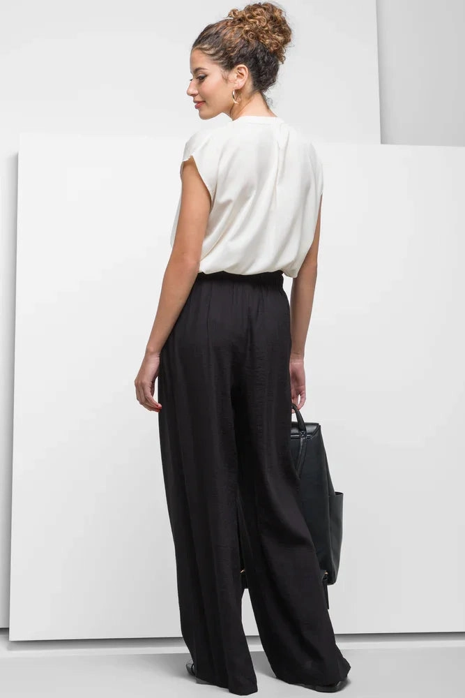 Crinkle Pants Black Anytime Wear