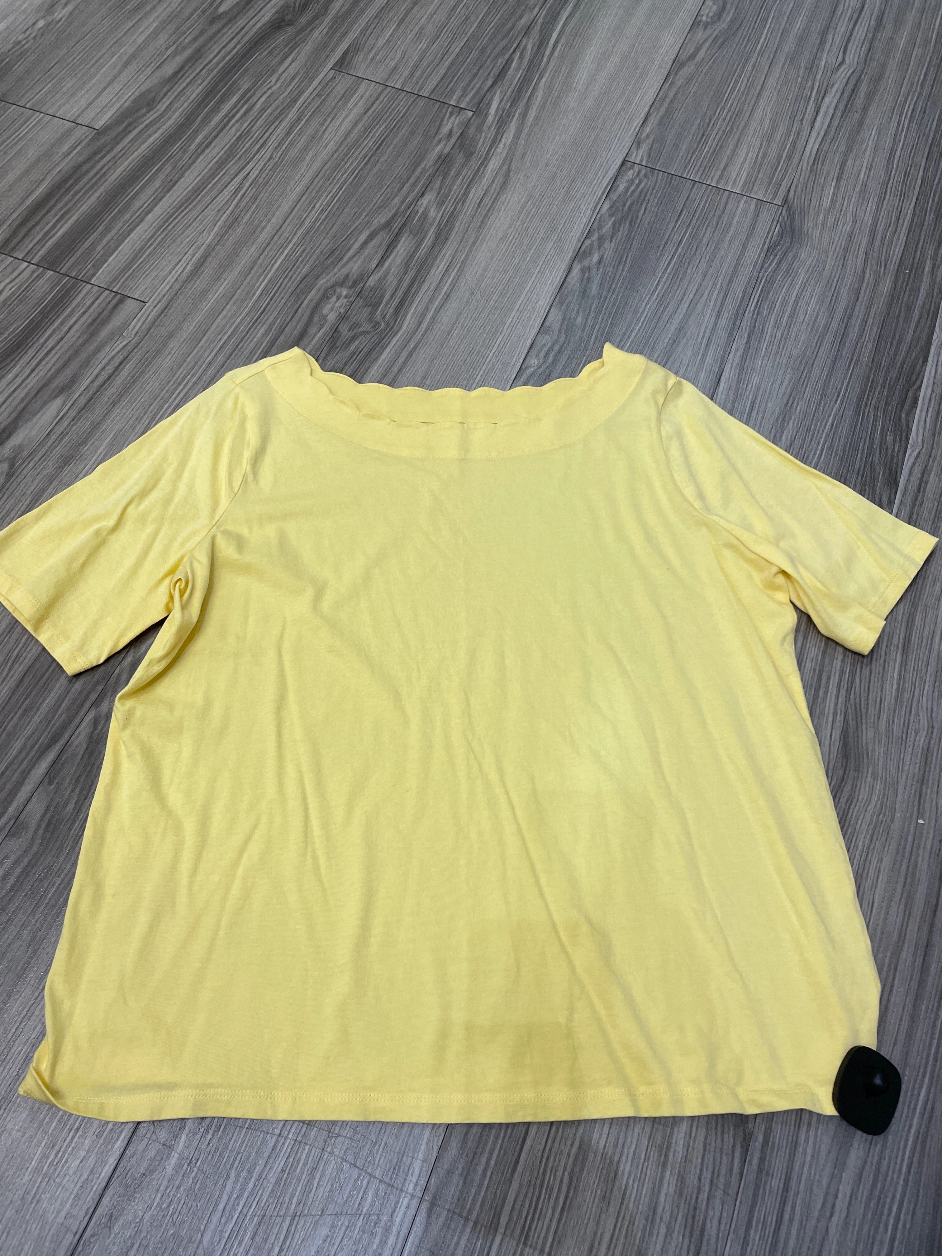 Casual Performance Simple Yet Elegant Yellow Top Short Sleeve Talbots, Size 1x