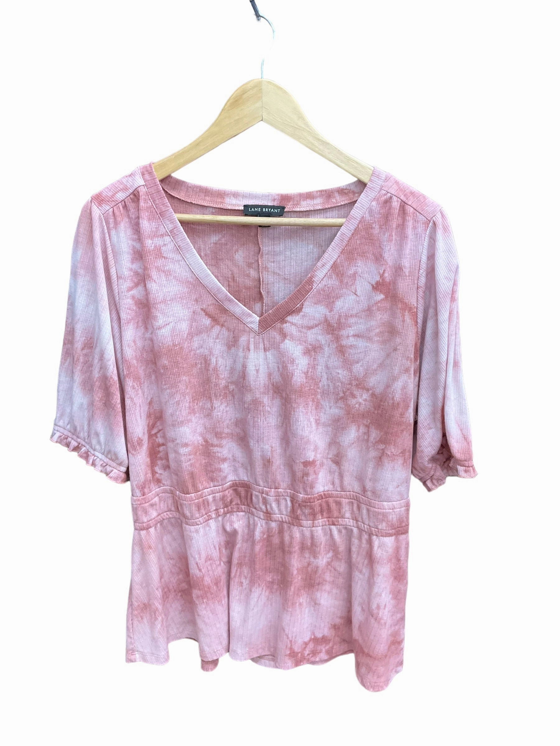 Tie Dye Print Top Short Sleeve Lane Bryant, Size 1x Cozy Performance